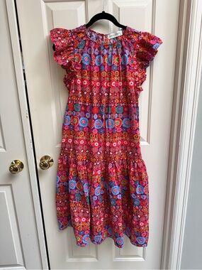 Colorful Boho Floral Tiered Midi Dress